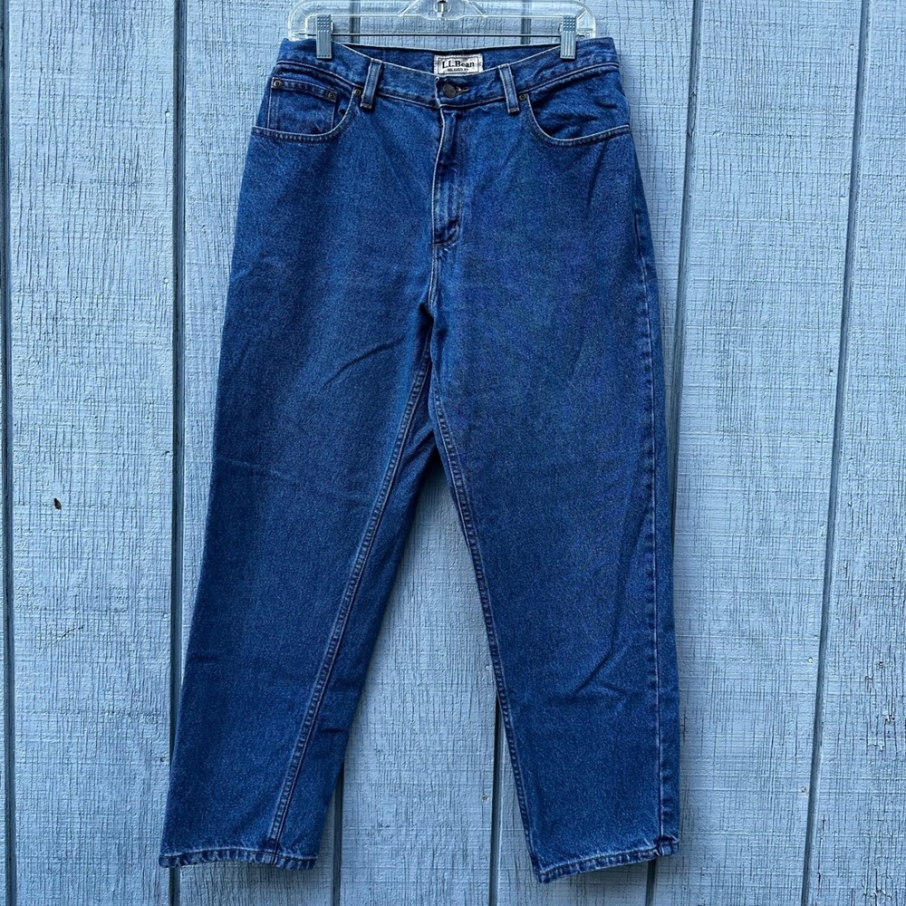 LL Bean Womens Relaxed Fit Blue Denim Jeans Size 12 Pet Cotton Made in Mexico